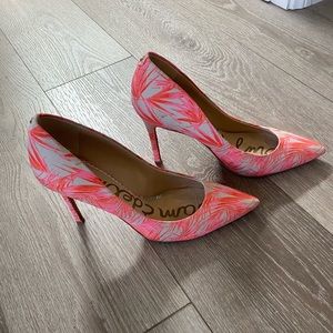 Sam Edelman tropical pink heels 🌴